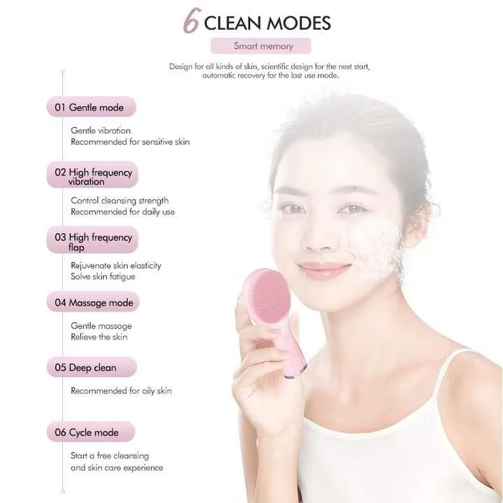 سيليكون لتنظيف الوجه كهربائي - Device Electric Waterproof Facial Cleanser