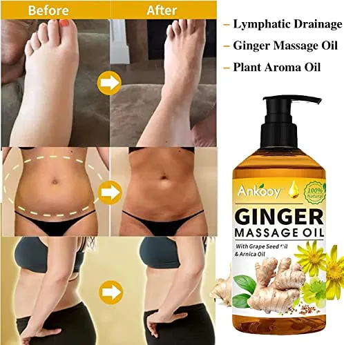 3 Pack Massage Oil for Massage Therapy with Massage Roller Ball,Ginger Oil Lymphatic Drainage & Arnica Sore Muscle & Lavender Relaxing Massage Oils-Spa Gift Mothers Day Fathers Day Gift for Men Women