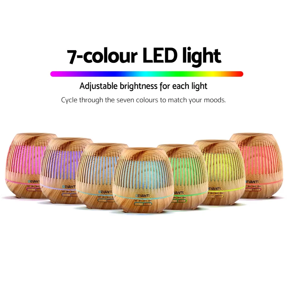 Aromatherapy Diffuser Aroma Essential Oils Air Humidifier LED Light 400ml