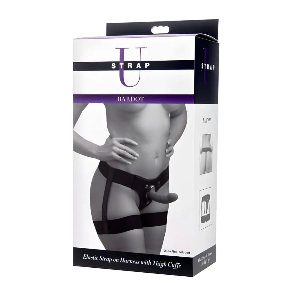 Bardot  Elastic Strap On Harness With Thigh Cuffs