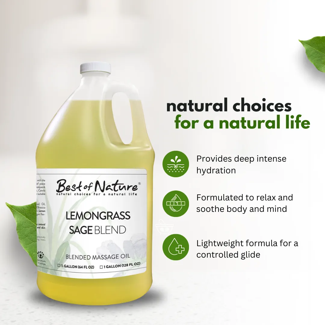 Best of Nature Lemongrass and Sage Aromatherapy Massage & Body Oil