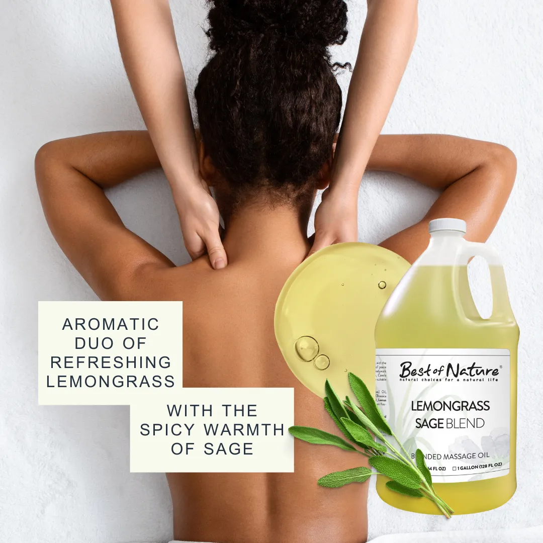Best of Nature Lemongrass and Sage Aromatherapy Massage & Body Oil