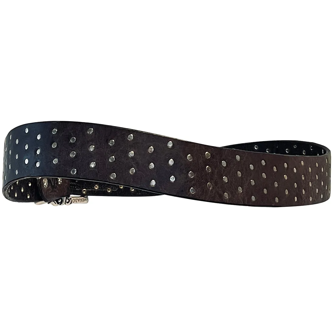 BRIO Curved Handmade Leather Tiny Rivet Belt