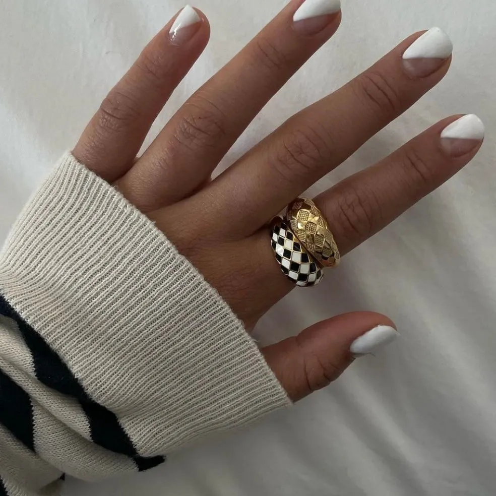 Checker Rings - Blue Set of 2