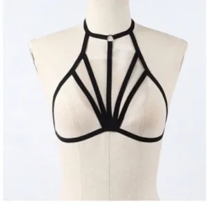 Criss Cross Cage Harness Bra Goth Fetish Lingerie