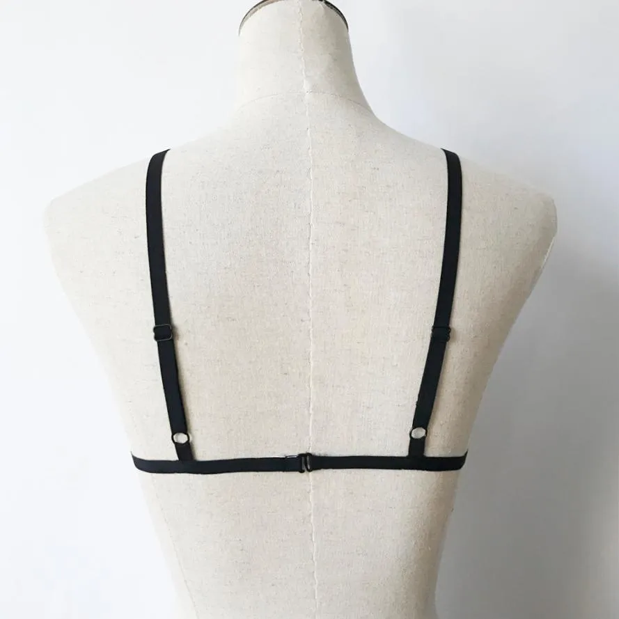 Elegant Floral Lace Harness Cage Bra Lingerie