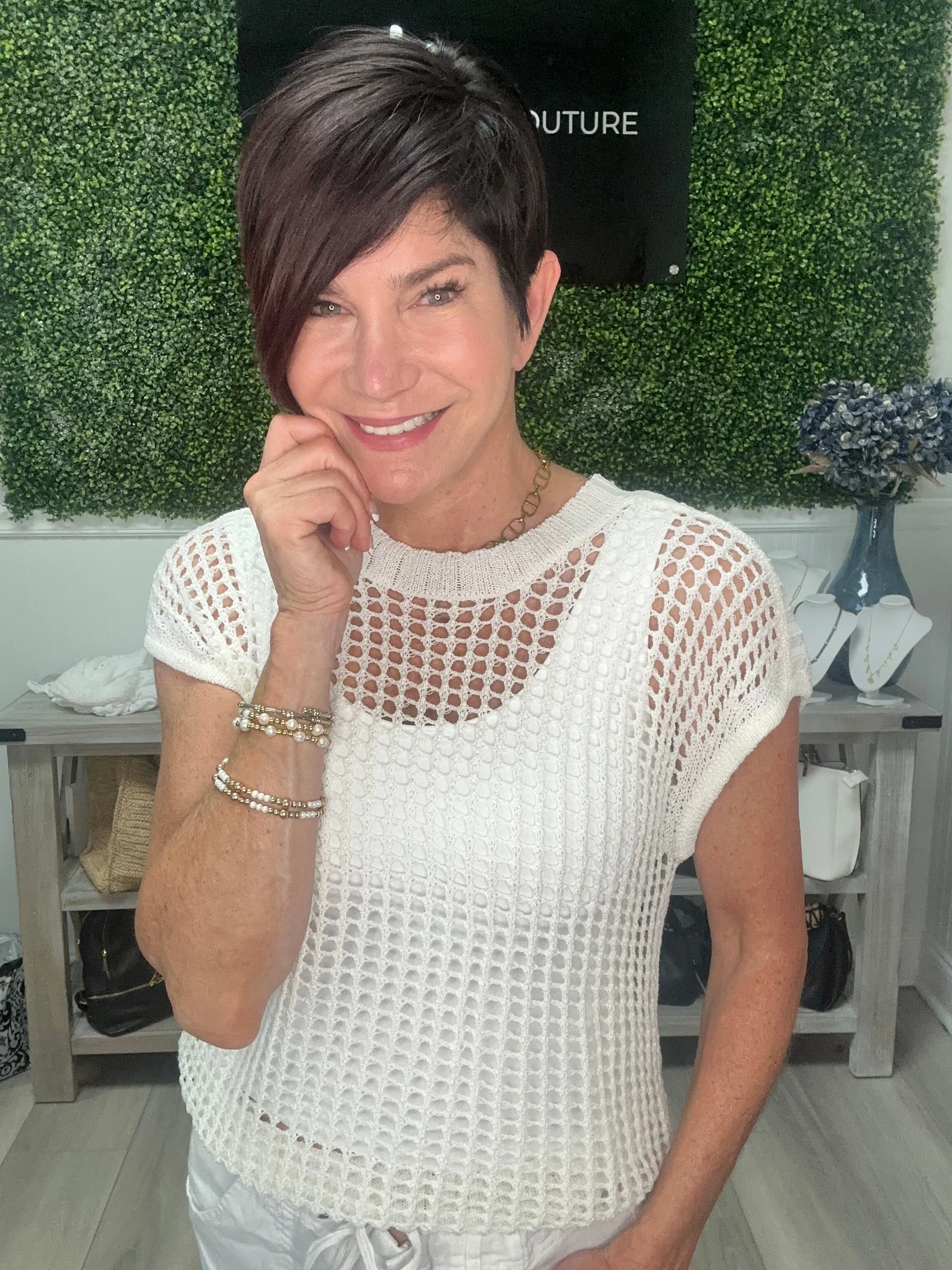 Fishnet Sleeveless Sweater