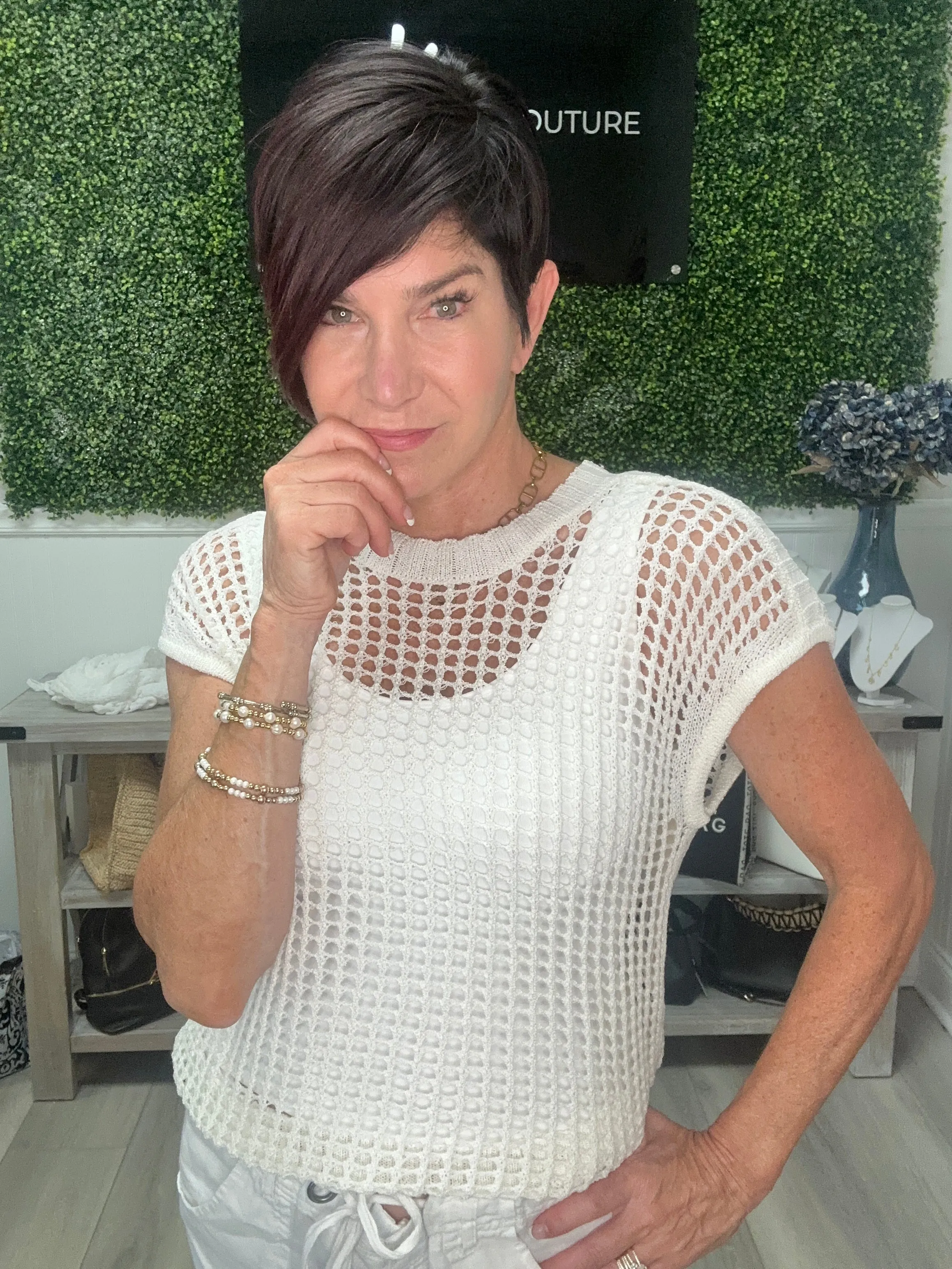 Fishnet Sleeveless Sweater