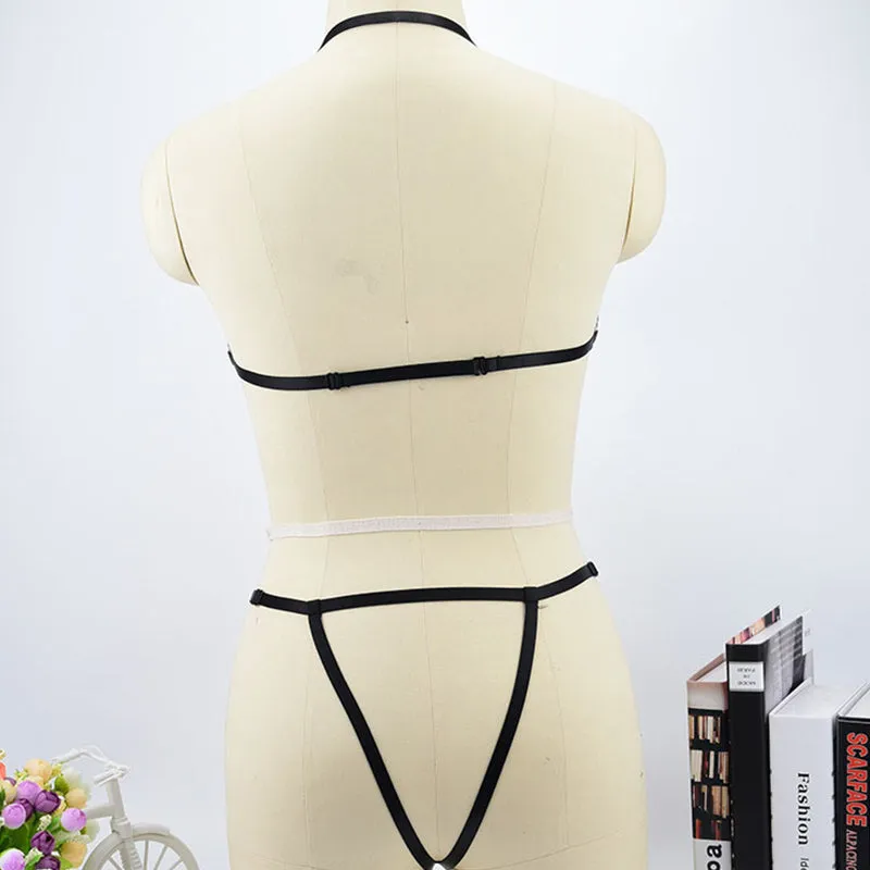 Full body X Cage Harness Bra Goth Fetish Lingerie