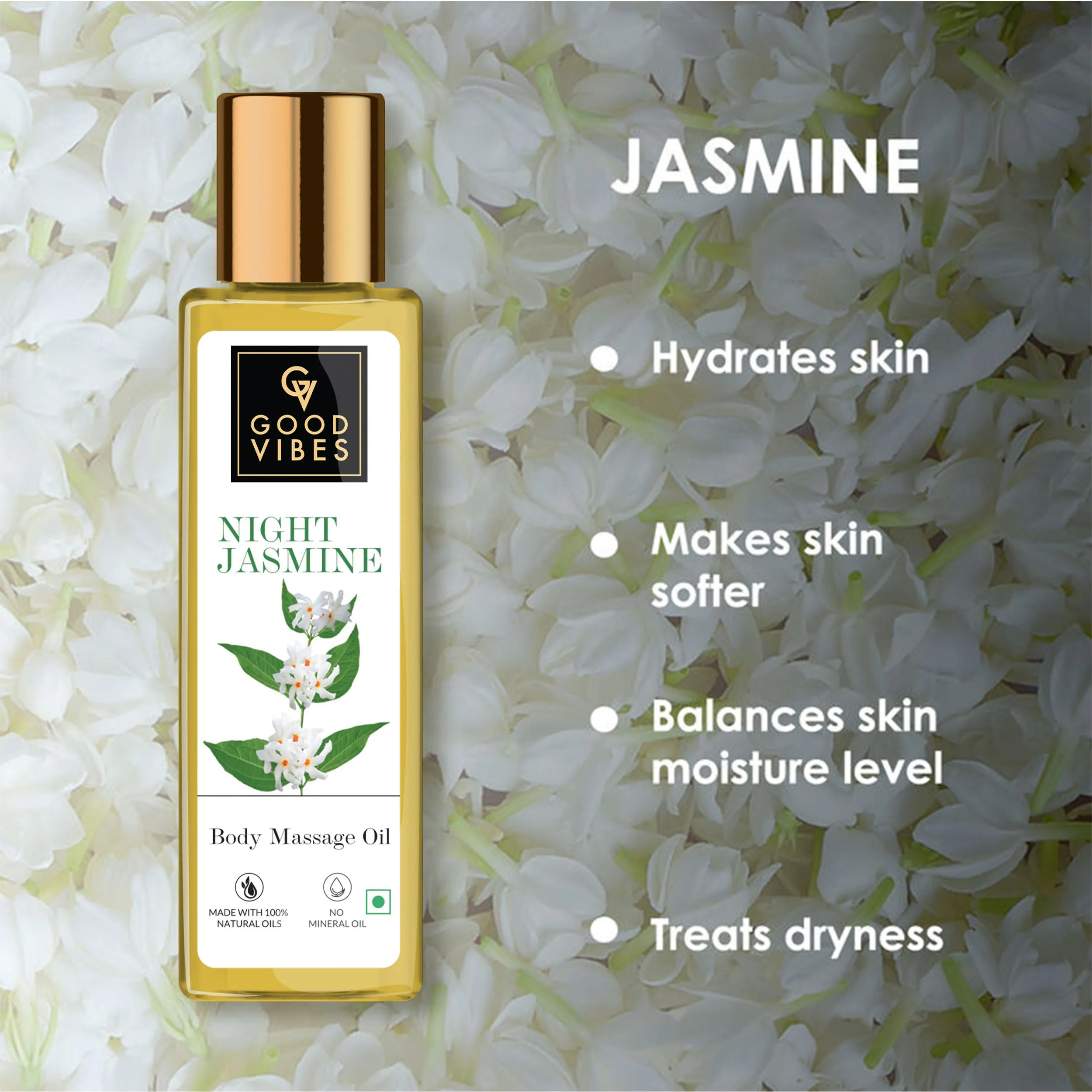 Good Vibes Night Jasmine Body Massage Oil (100 ml)