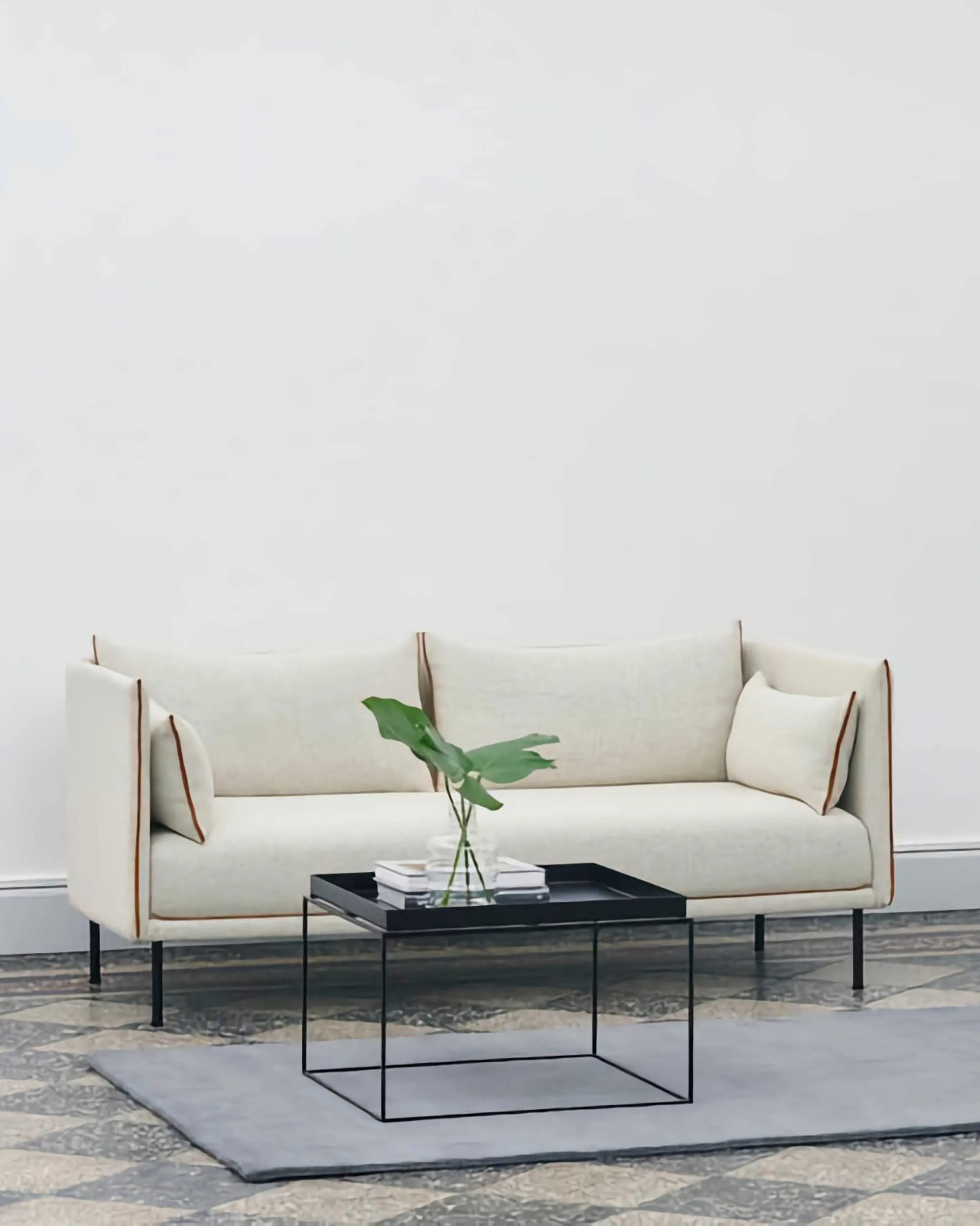 Hay Silhouette sofa 2-seater, coda 100/silk cognac/black steel