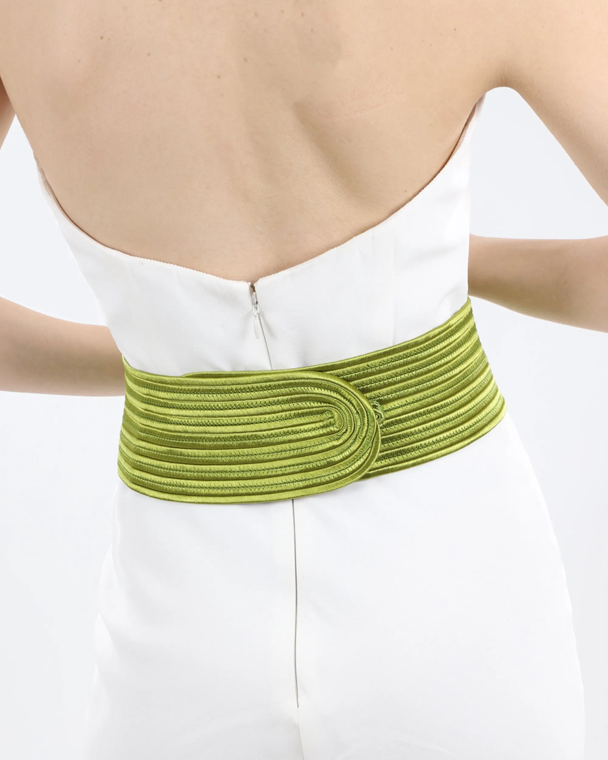 Knitted Green Belt With Stones