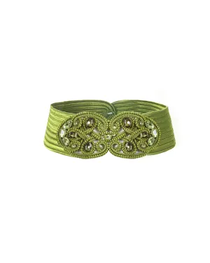 Knitted Green Belt With Stones