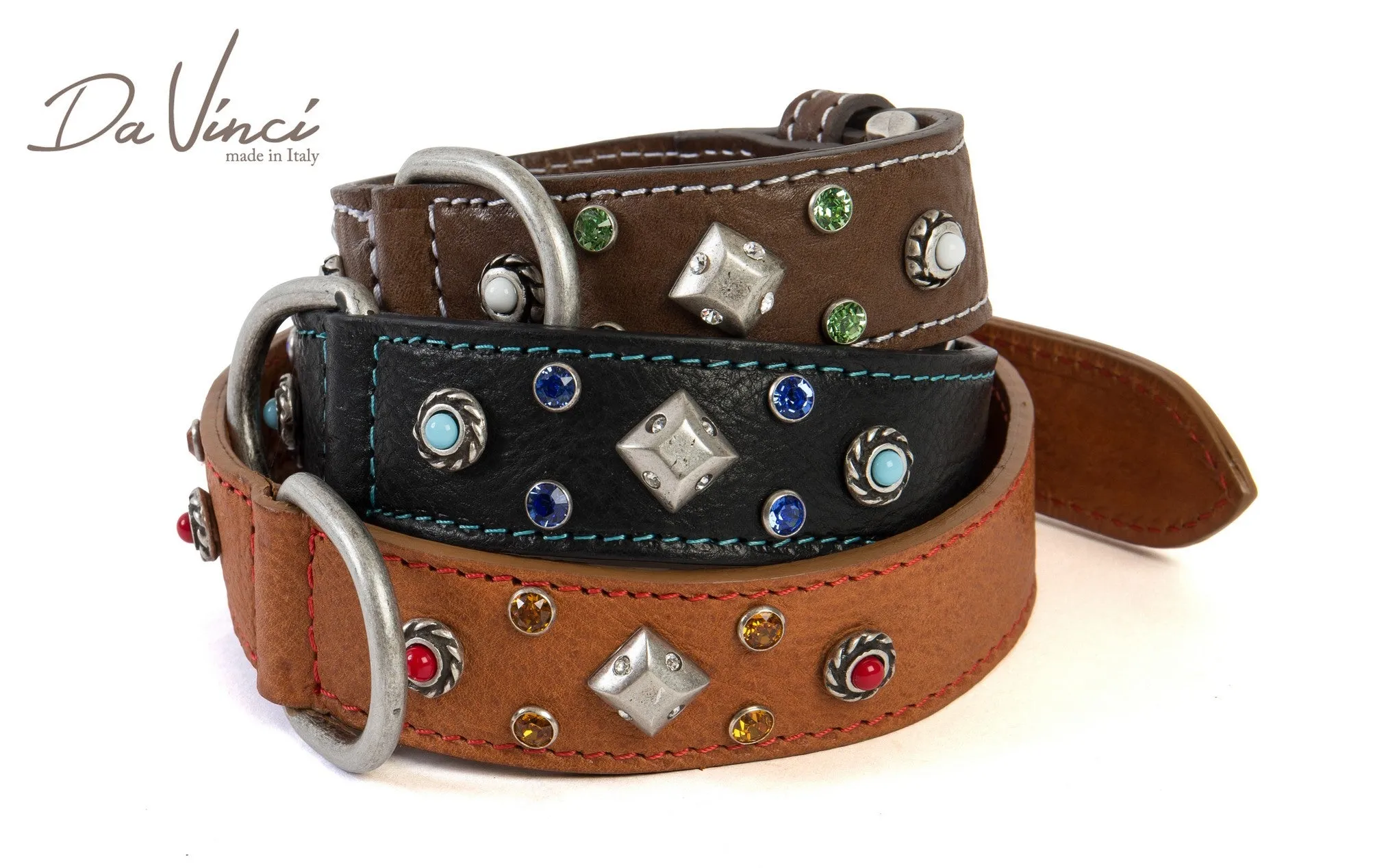 Maddalena Leather Dog Collar