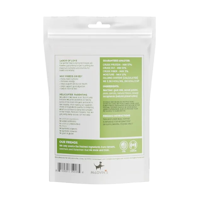 McLovin's Pet Freeze Beef Liver Dried Cat Topper Supplement 7 oz.
