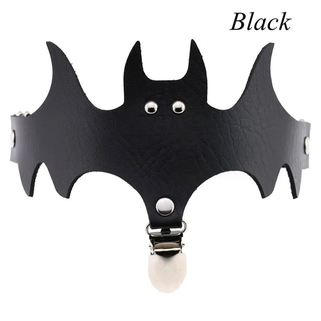 'Out of Hell' Black Goth Alt Bat Garter Suspender