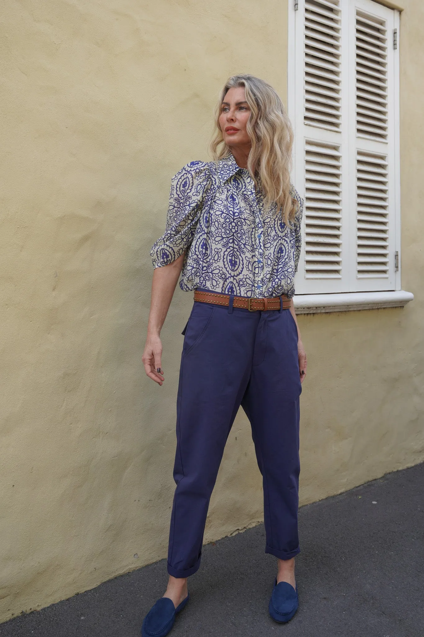 Tan Brass Studded Belt