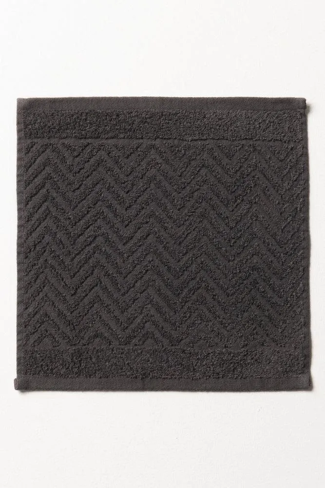 Textured Face Cloth Dark Grey