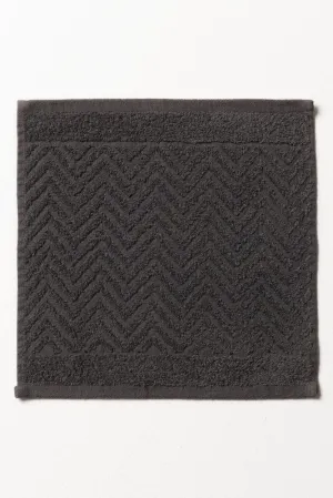 Textured Face Cloth Dark Grey