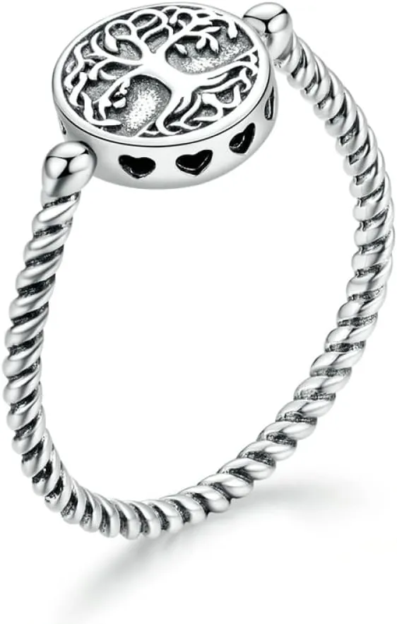 Tree Of Life Pendant Rings For Women Plated Platinum Jewelry Weeding Finger Ring