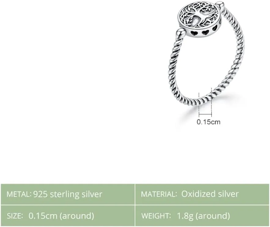 Tree Of Life Pendant Rings For Women Plated Platinum Jewelry Weeding Finger Ring