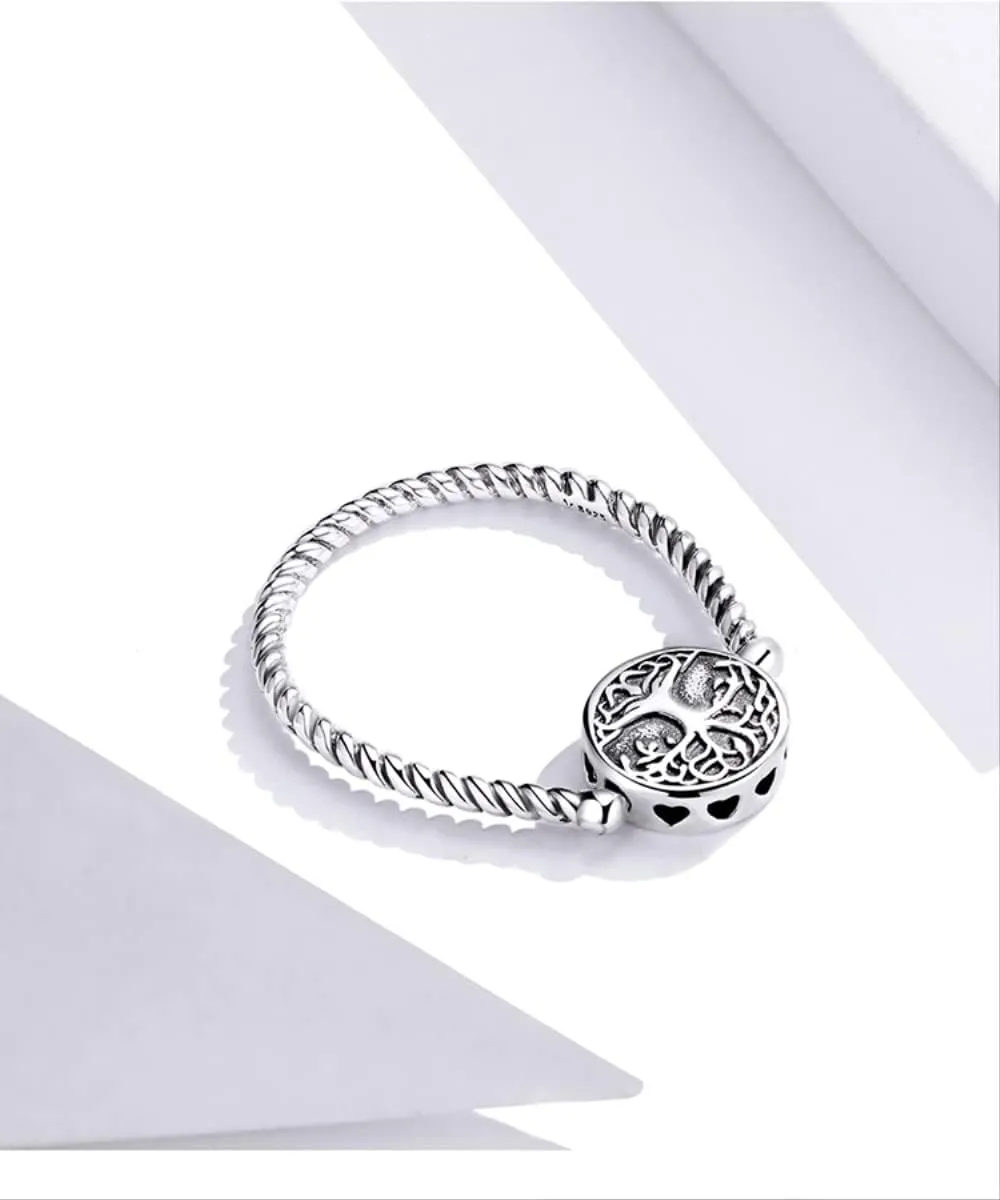 Tree Of Life Pendant Rings For Women Plated Platinum Jewelry Weeding Finger Ring