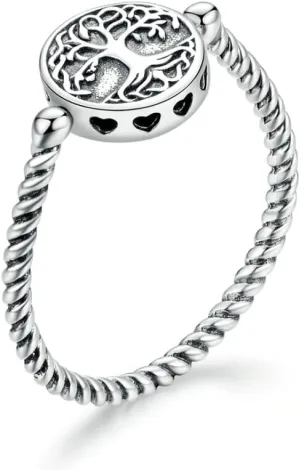 Tree Of Life Pendant Rings For Women Plated Platinum Jewelry Weeding Finger Ring