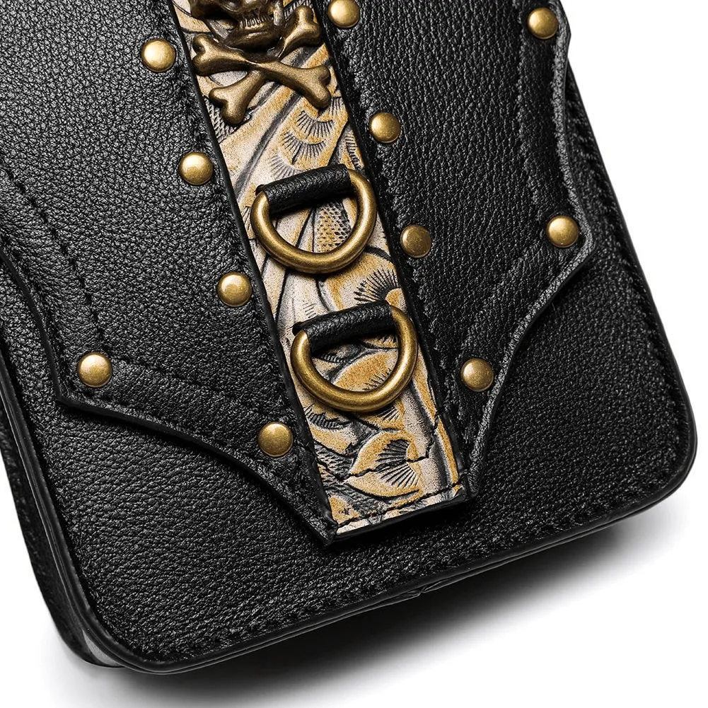 Women's One Shoulder Oblique Straddle Small Bag in Punk Style