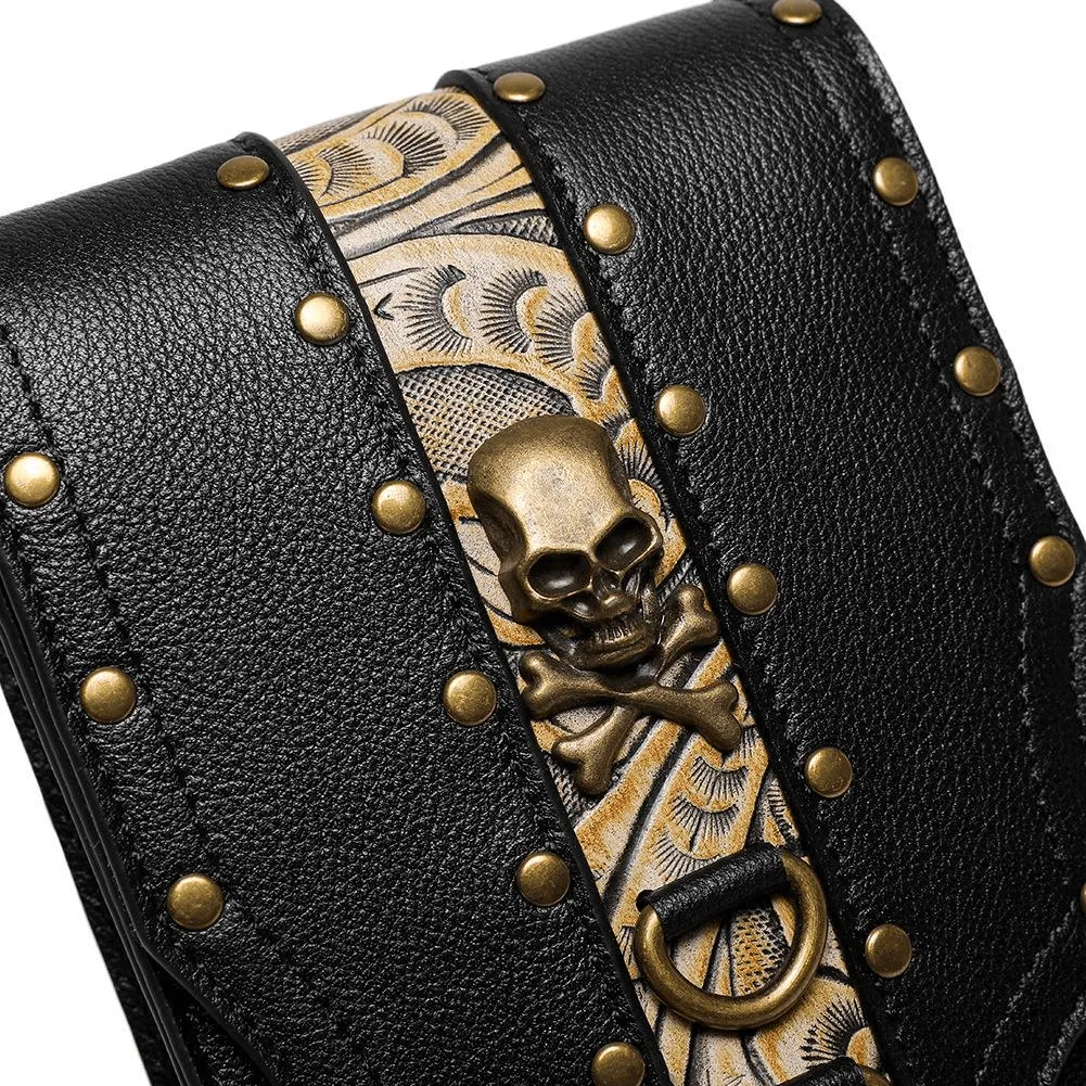 Women's One Shoulder Oblique Straddle Small Bag in Punk Style