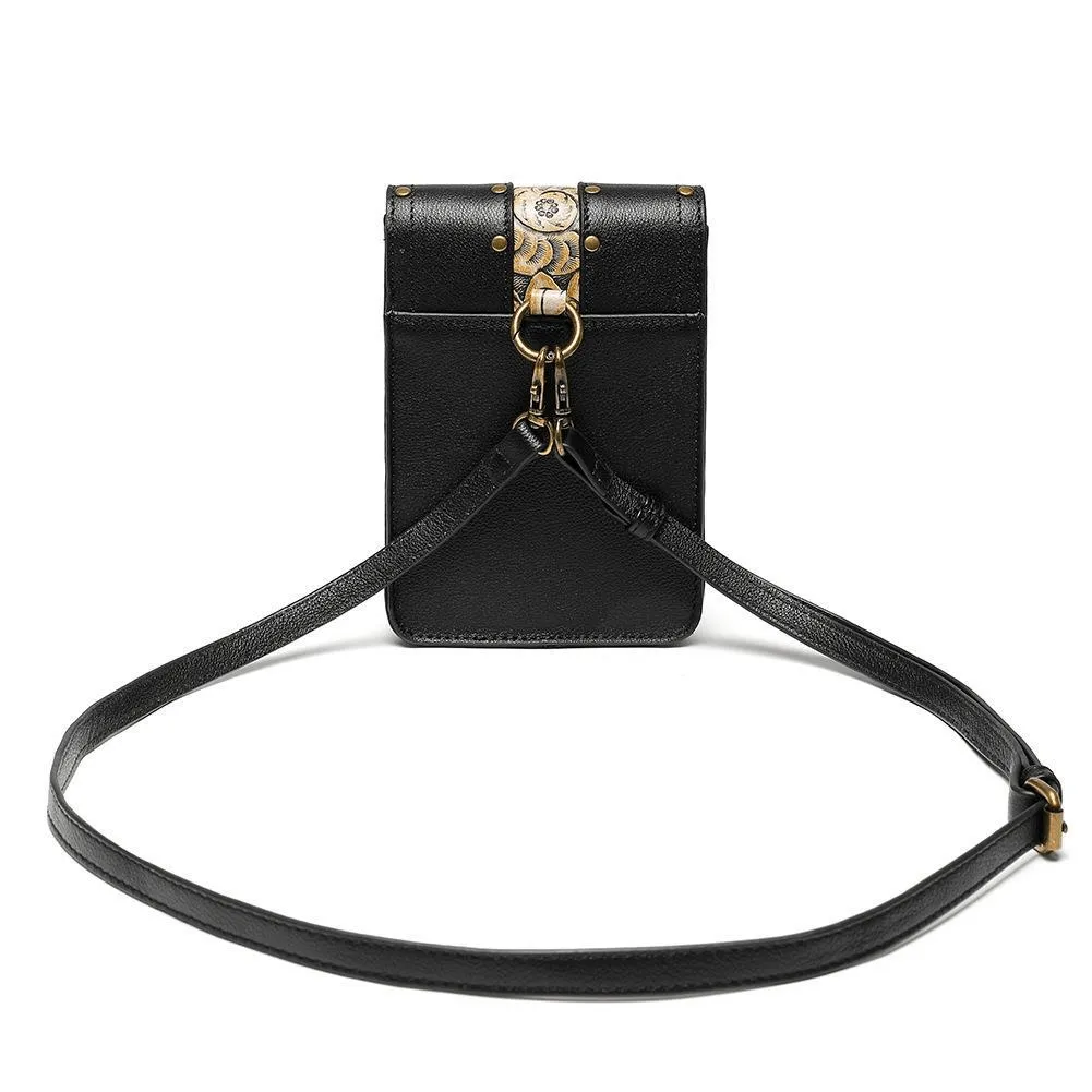 Women's One Shoulder Oblique Straddle Small Bag in Punk Style