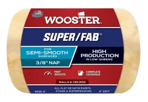 Wooster R239-4 Roller Cover, 3/8 in Thick Nap, 4 in L, Knit Fabric Cover, Golden Yellow :EA: QUANTITY: 12